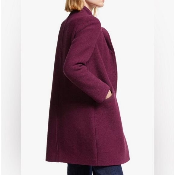 Boden Hengrave Long Wool Coat Color: Ruby Ring Sz 8R - Picture 3 of 13